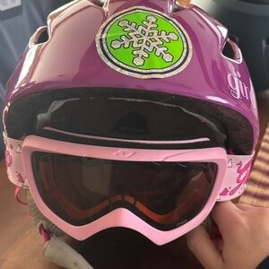 Giro Purple Helmet with Pink Goggles